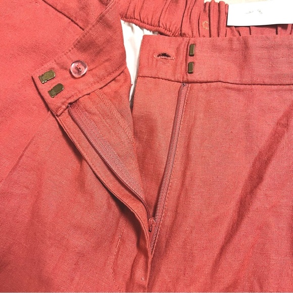NWT Old Navy Plus 2X Women’s Extra High-Waisted Linen Trouser Shorts 5-inch wine - Picture 3 of 8